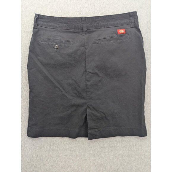 Dickies Skirt Womens 10 Black Twill Workwear Stretch Zip Pockets Back Vent Chino - Picture 7 of 13